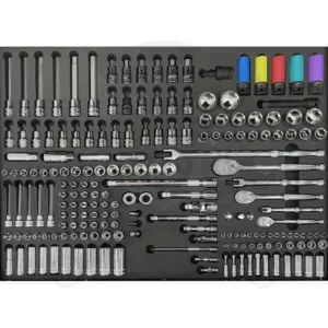 Tálcás SP Tools "XL" Dugókulcs +rátűzőkulcs klt 1/4-3/8-1/2" 180 db-os