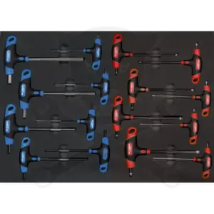 Tálcás SP Tools "M" T-fogós imbusz készlet 16 db-os metrikus + COLOS