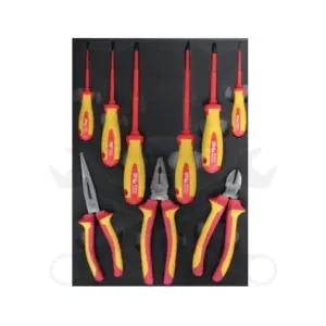Tálcás SP Tools "S" VDE 1000V-os Fogó,csavarhúzó készlet 9 db-os