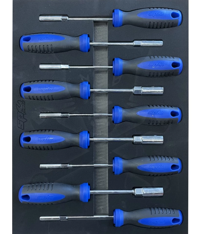 Tálcás SP Tools "S" Nyeles dugókulcs készlet 9 db-os