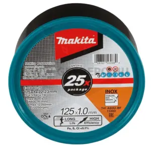 Vágókorong 125 x 1.0 x 22.23 mm INOX 13300 rpm 25 db-os készlet-Makita
