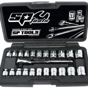 Dugókulcs készlet 1/4" 6 lap metrikus+Colos ALACSONY 23 db SP Tools