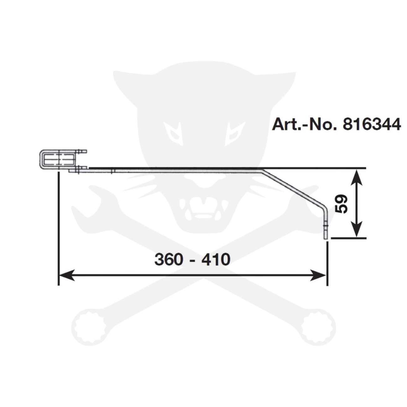 Aknalétra ACÉL létrafokoshoz fali rögzítő horganyzott - 360-410 mm - Image 2