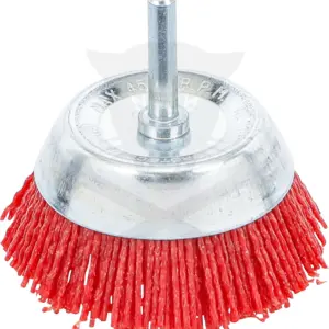 Drótkorong csapos fazékkefe  75 mm - Nylon műanyag piros kefe - BGS