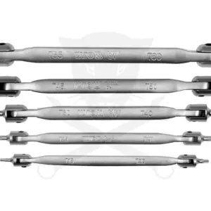 Torx csuklós külső készlet 5 db-os - 10 méret: T15 - T60 - YATO