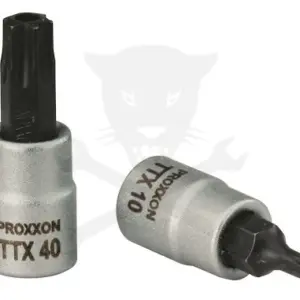 Rátűzőkulcs - crowa+bit 1/4" torx, furatos T10 Proxxon