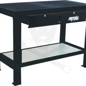 Satupad 1250 mm kétfiókos - masszív +gumiborítás - Fekete - SP Tools