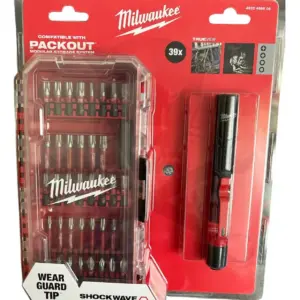 Bit készlet SHOCKWAVE - (PH-PZ-HEX-TX) 38 db-os+LED lámpa -Milwaukee