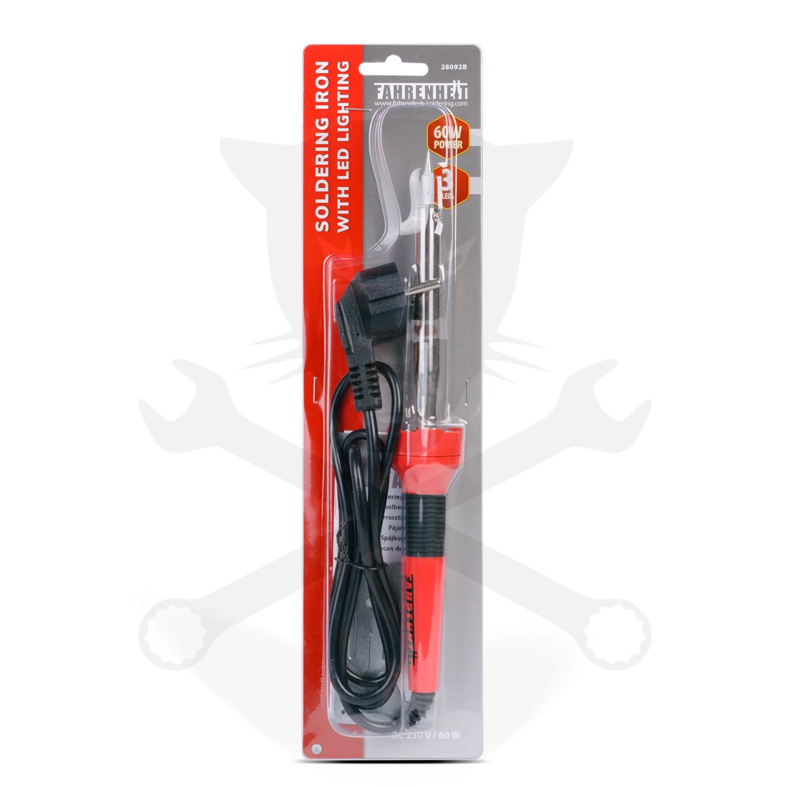 Forrasztópáka 60 W-os 230 V-os, LED világítással