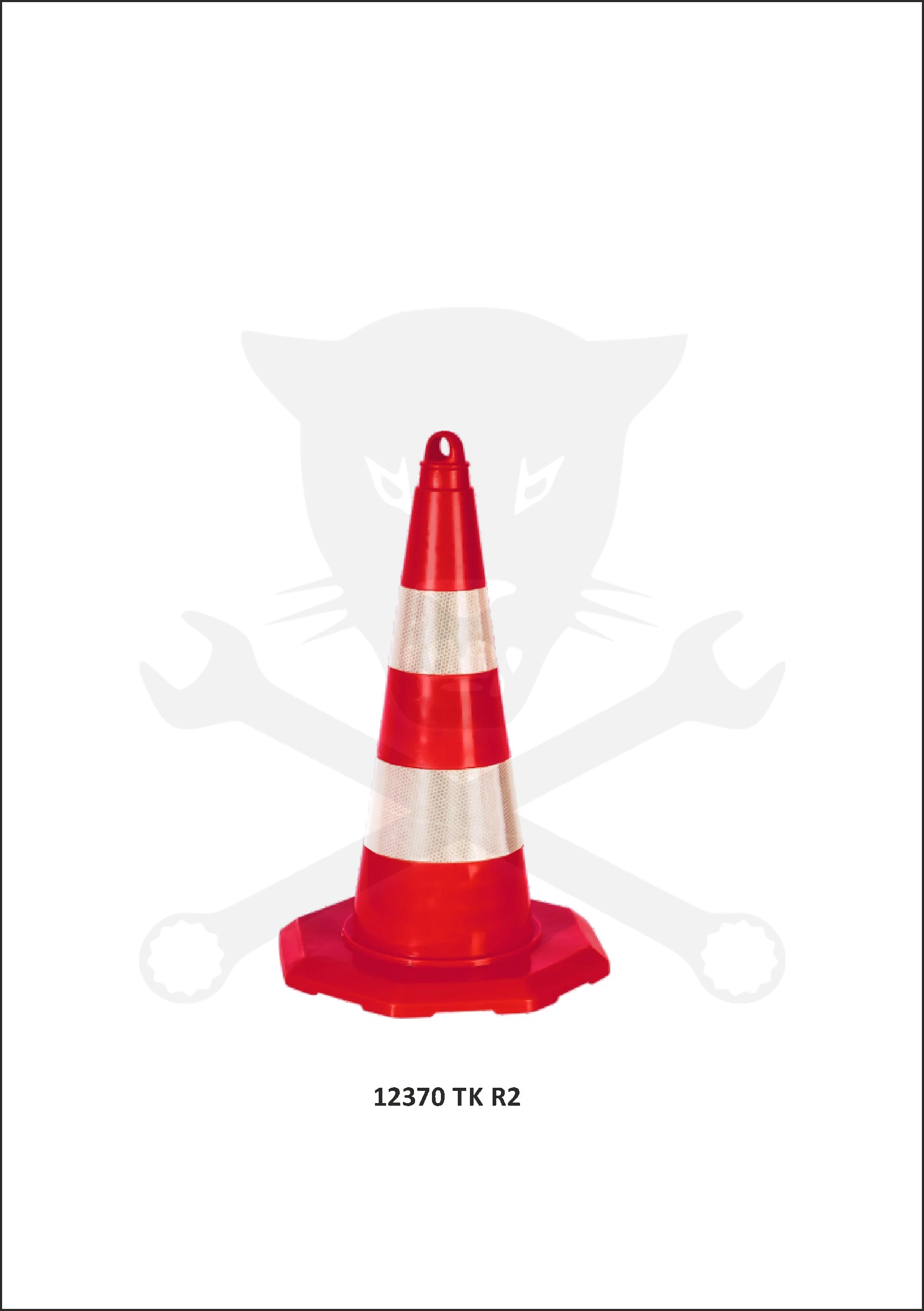 Forgalomterelő kúp 52 cm - 8 szög talp - TPE - Evelux