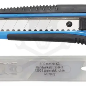 Vágókés 18 mm törhető penge, automata rögzítő + 7 db penge - BGS