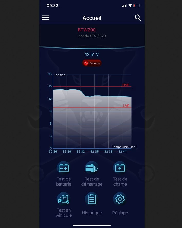 Akkumulátor teszter Bluetooth + Élő figyelő dinamikus teszt 0-36V - Image 4