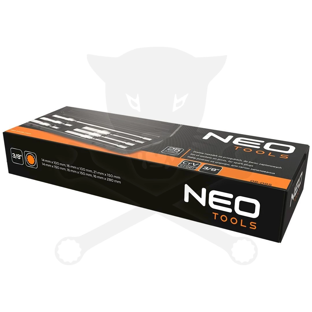 Gyertyakulcs készlet 3/8" 6 db-os 14-16-21 mm mágneses csuklós - NEO - Image 3