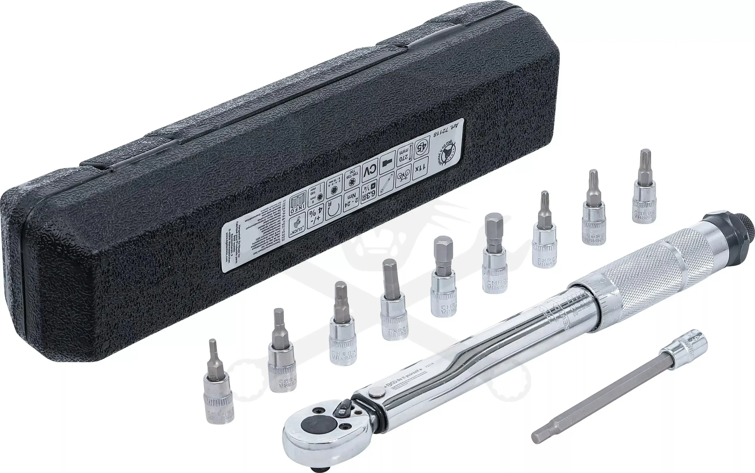 Nyomatékkulcs 2-24 Nm 1/4" 11 db-os készlet - BGS Do it Yourself