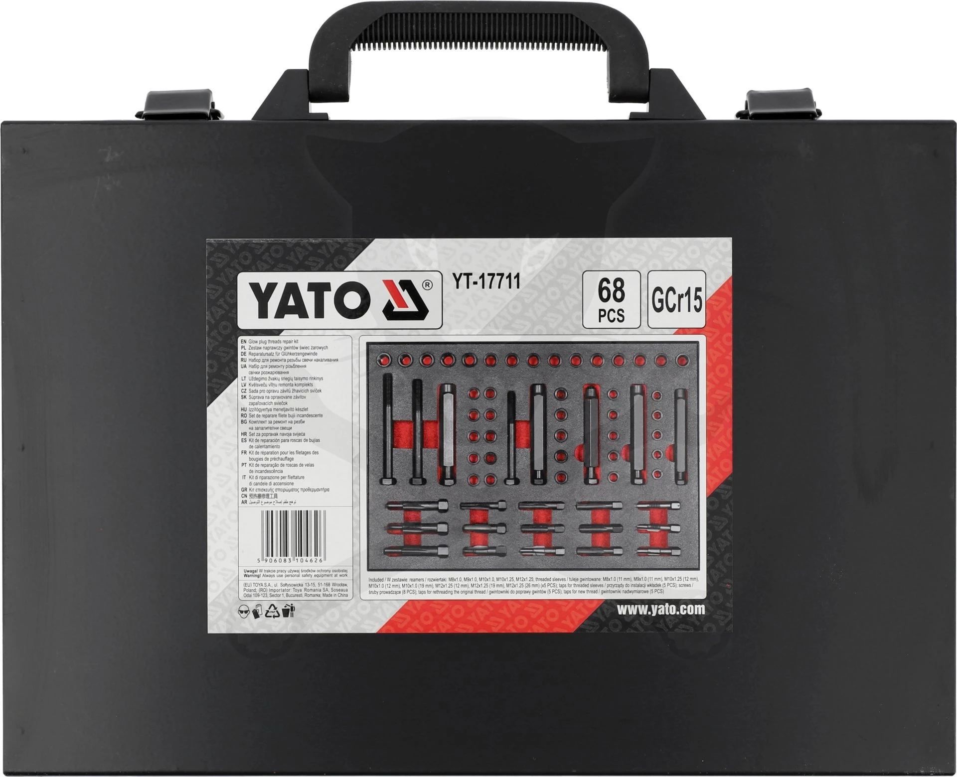 Menetjavító készlet izzító-gyertya menethez M8-M9-M10-M12 - Yato - Image 3
