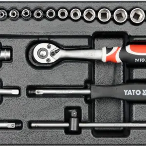 Dugókulcs készlet  25 db-os szerszámos kocsiba tálcás 1/4" - 1/3 - Yato