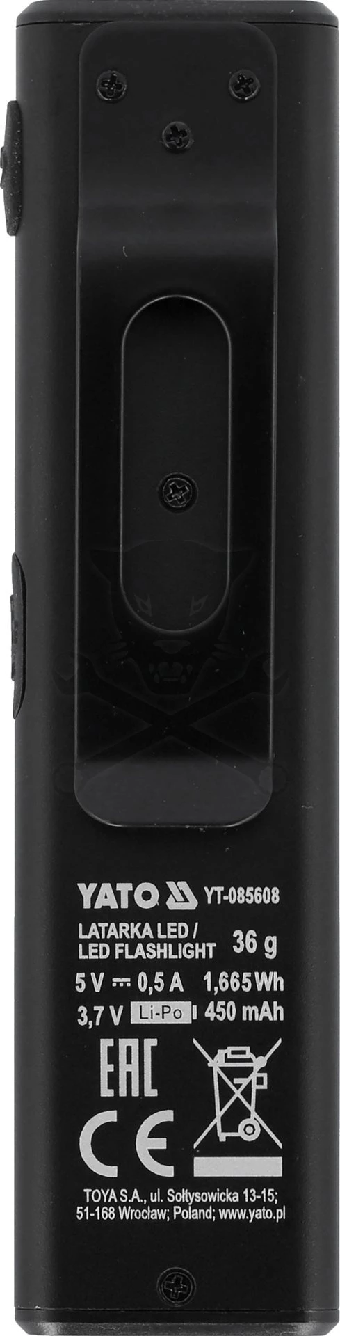 Szerelőlámpa (Zseblámpa) újratölthető USB-s, 500 lm MINI - Yato - Image 2
