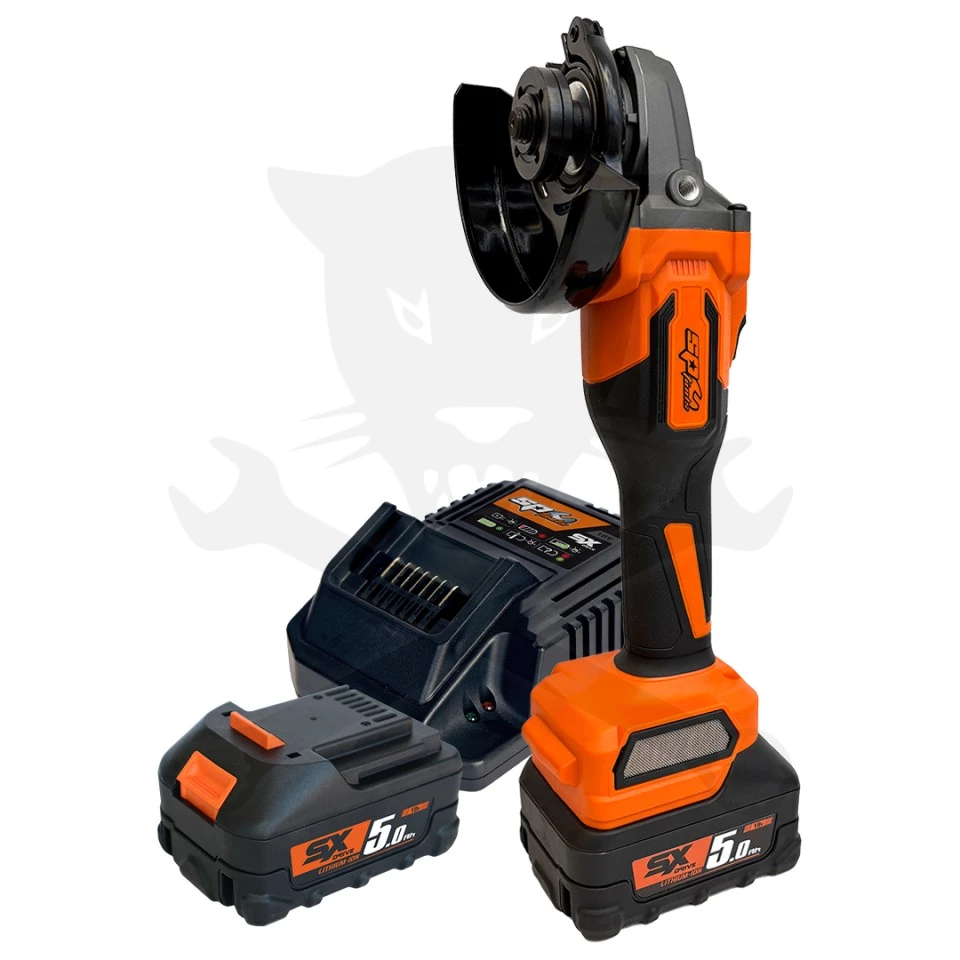Sarokcsiszoló, akkus 18V 125 mm 2 db 6.0Ah 1200 W - SP Tools - Image 2