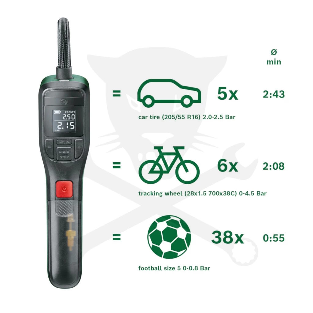 Kompresszor akkus 3,6 V 10,3 bar + 4db fej + lámpa - Bosch - Image 3
