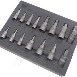 Csavarkiszedő készlet - sérült fejű csavarokhoz Torx-Imbusz 15 db-os -