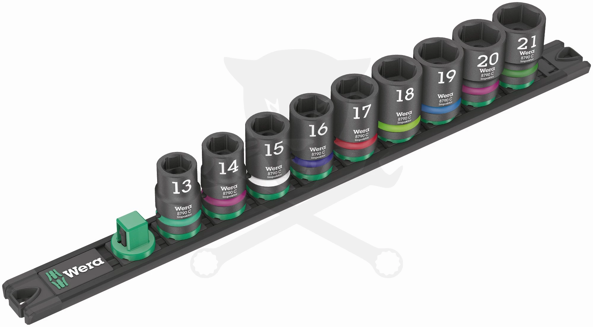 Légkulcsfej készlet 1/2" 9 db-os 13-21 mm Zyklop Impaktor - Wera