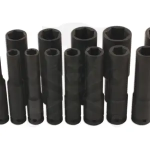 Légkulcsfej készlet 1/2" 14 db 10-32 mm metrikus 120 mm extra hosszú kiv.